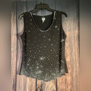 Womens Size Medium MSK Rhinestone Sleeveless Top